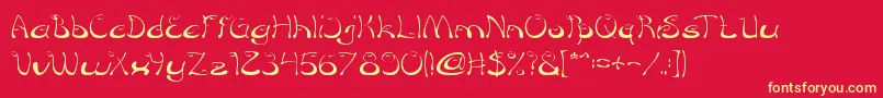 CroissantSandwichThin Font – Yellow Fonts on Red Background