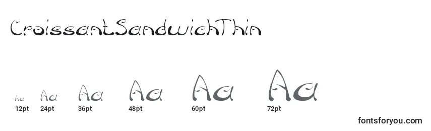 CroissantSandwichThin Font Sizes