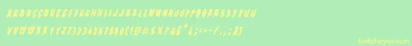 Earthshakecondital Font – Yellow Fonts on Green Background