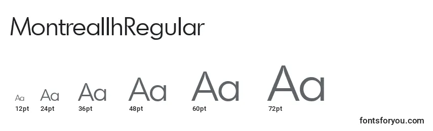 Размеры шрифта MontreallhRegular