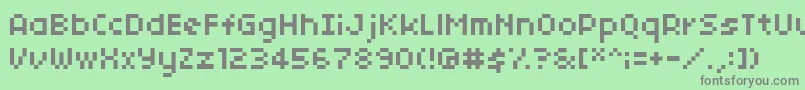 Lisätietoja 04b03-fontista 04b03-fontti – harmaat kirjasimet vihreällä taustalla