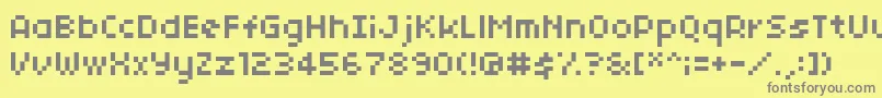 Czcionka 04b03 – szare czcionki na żółtym tle