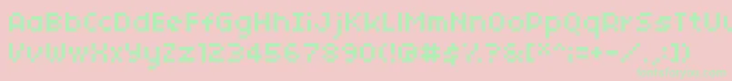Czcionka 04b03 – zielone czcionki na różowym tle