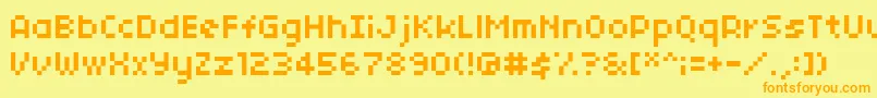 04b03 Font – Orange Fonts on Yellow Background