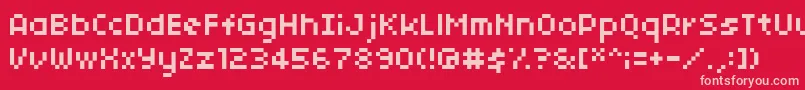 04b03 Font – Pink Fonts on Red Background