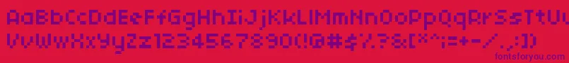 04b03 Font – Purple Fonts on Red Background