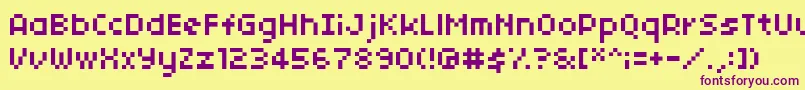 04b03 Font – Purple Fonts on Yellow Background