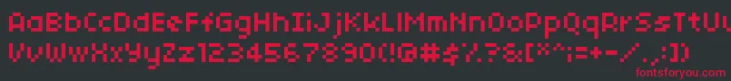 04b03 Font – Red Fonts on Black Background