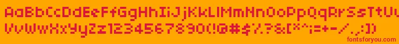 04b03 Font – Red Fonts on Orange Background
