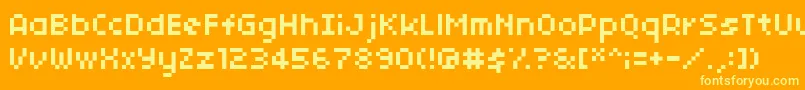 04b03 Font – Yellow Fonts on Orange Background