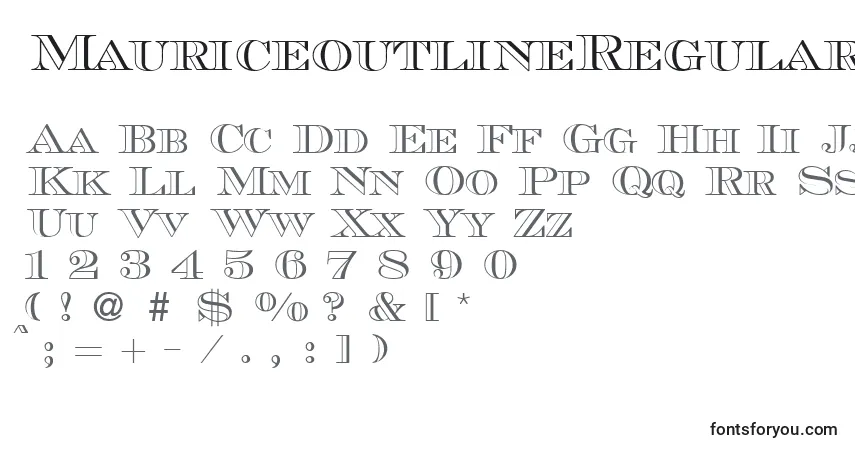 A fonte MauriceoutlineRegular – alfabeto, números, caracteres especiais