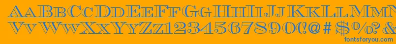 MauriceoutlineRegular Font – Blue Fonts on Orange Background