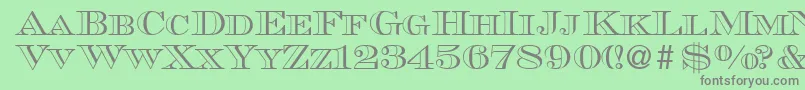 フォントMauriceoutlineRegular – 緑の背景に灰色の文字