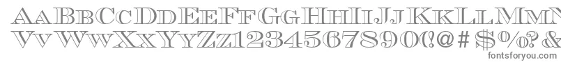 フォントMauriceoutlineRegular – 白い背景に灰色の文字