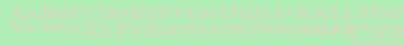 MauriceoutlineRegular-fontti – vaaleanpunaiset fontit vihreällä taustalla