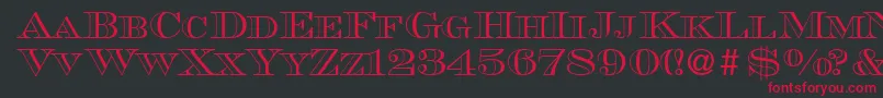 MauriceoutlineRegular-Schriftart – Rote Schriften auf schwarzem Hintergrund