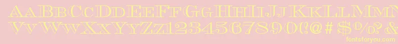 MauriceoutlineRegular Font – Yellow Fonts on Pink Background