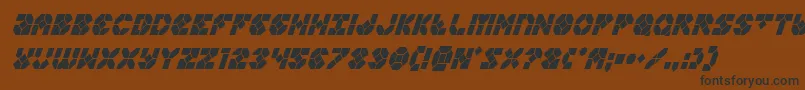 Zoomrunnercondital-fontti – mustat fontit ruskealla taustalla