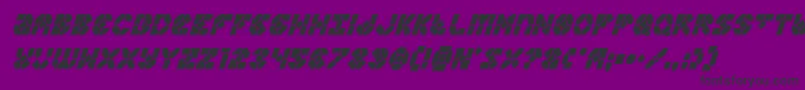 Zoomrunnercondital-Schriftart – Schwarze Schriften auf violettem Hintergrund