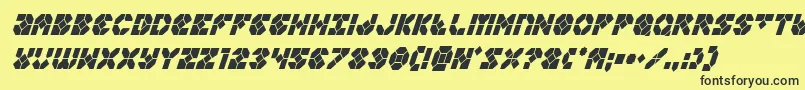 フォントZoomrunnercondital – 黒い文字の黄色い背景