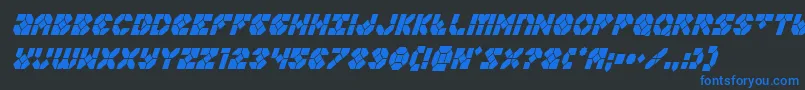 Zoomrunnercondital Font – Blue Fonts on Black Background