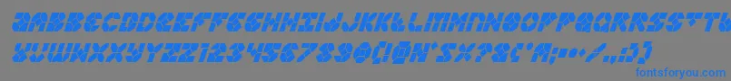 Шрифт Zoomrunnercondital – синие шрифты на сером фоне