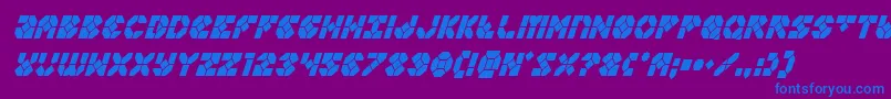 Zoomrunnercondital Font – Blue Fonts on Purple Background