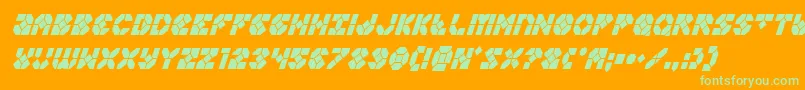 Zoomrunnercondital Font – Green Fonts on Orange Background