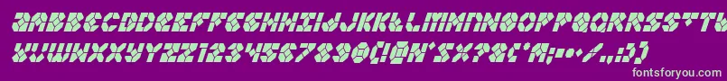 Zoomrunnercondital Font – Green Fonts on Purple Background