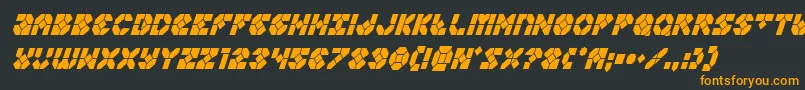 フォントZoomrunnercondital – 黒い背景にオレンジの文字