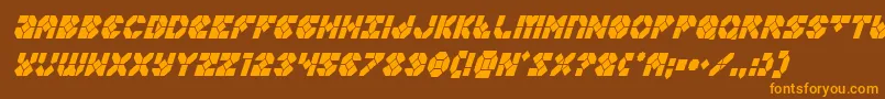 Zoomrunnercondital Font – Orange Fonts on Brown Background