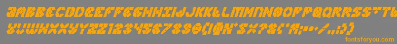 Zoomrunnercondital-fontti – oranssit fontit harmaalla taustalla