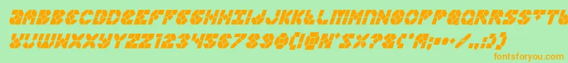 Zoomrunnercondital Font – Orange Fonts on Green Background
