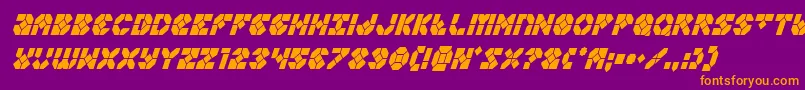 Zoomrunnercondital Font – Orange Fonts on Purple Background