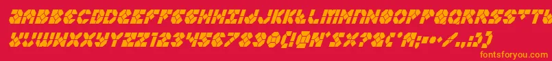 Zoomrunnercondital Font – Orange Fonts on Red Background