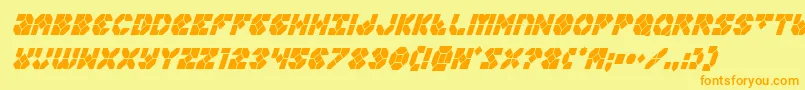 Zoomrunnercondital Font – Orange Fonts on Yellow Background