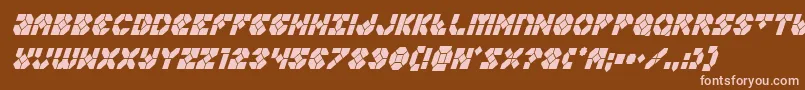 Zoomrunnercondital-fontti – vaaleanpunaiset fontit ruskealla taustalla