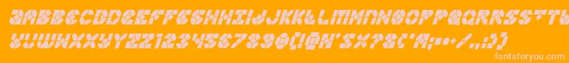 Zoomrunnercondital Font – Pink Fonts on Orange Background