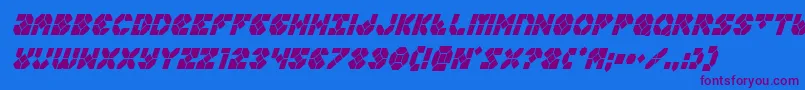 Zoomrunnercondital Font – Purple Fonts on Blue Background