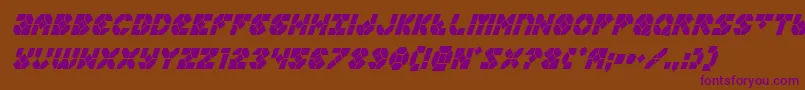 Zoomrunnercondital Font – Purple Fonts on Brown Background