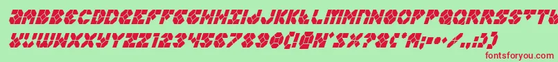 Шрифт Zoomrunnercondital – красные шрифты на зелёном фоне