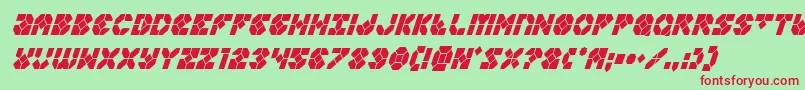 Zoomrunnercondital Font – Red Fonts on Green Background