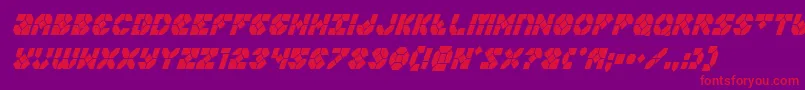 Zoomrunnercondital Font – Red Fonts on Purple Background