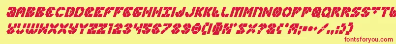 Zoomrunnercondital Font – Red Fonts on Yellow Background