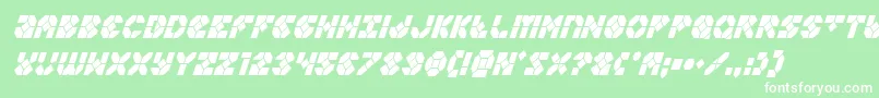 フォントZoomrunnercondital – 緑の背景に白い文字