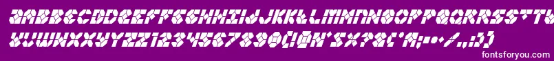 Zoomrunnercondital-Schriftart – Weiße Schriften auf violettem Hintergrund
