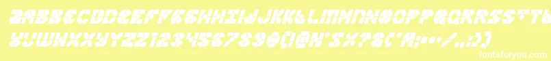 フォントZoomrunnercondital – 黄色い背景に白い文字