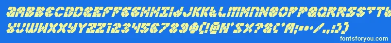 Zoomrunnercondital Font – Yellow Fonts on Blue Background