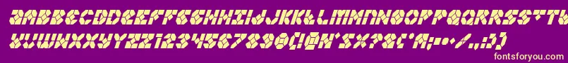 Zoomrunnercondital Font – Yellow Fonts on Purple Background