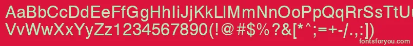 フォントVantapla – 赤い背景に緑の文字